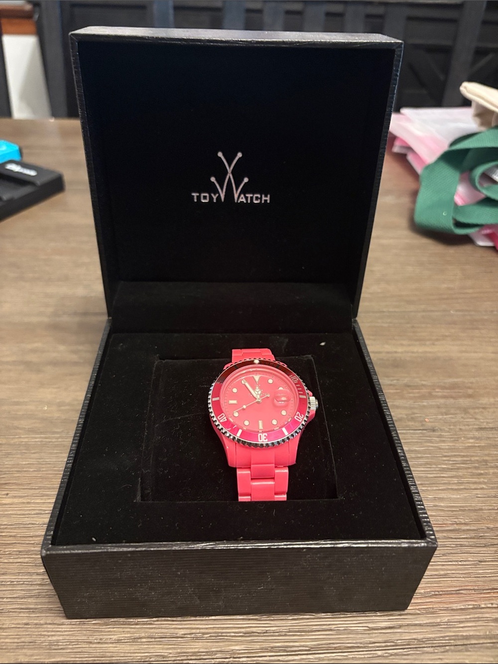 ToyWatch Red Resin Sport Watch with Matching Dial